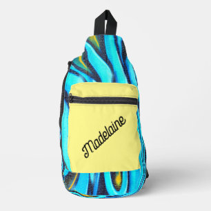 Graffiti Blue Yellow Modern Sling Bag