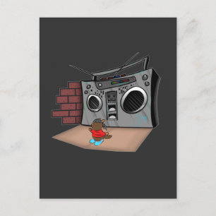 Graffiti Boom Box Break Dance Cartoon Postcard