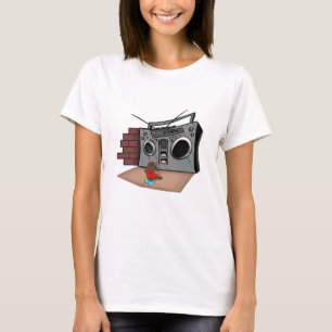 Graffiti Boom Box Break Dance Cartoon  T-Shirt