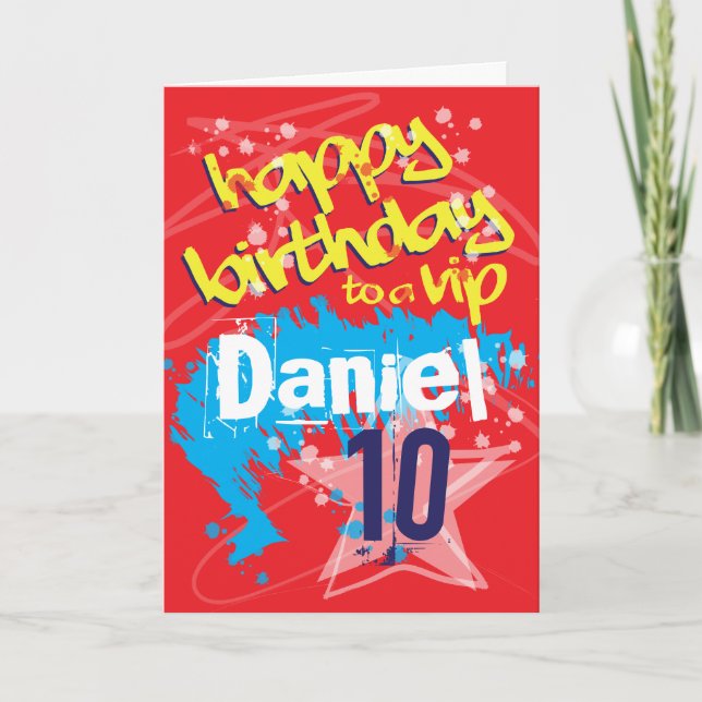 Graffiti Boy's Customized Birthday Card (Front)