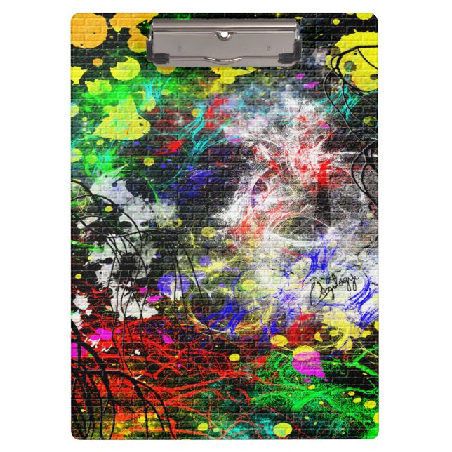 Graffiti Brick Wall Clipboard (Front)