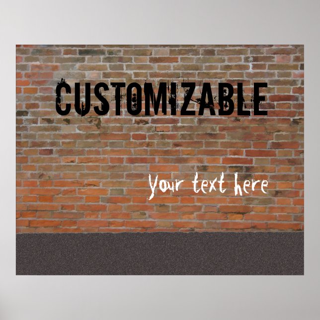 Graffiti Brick Wall Customisable Poster (Front)