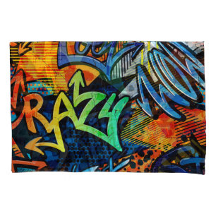 Graffiti Bricks: Urban Abstract Pillowcase