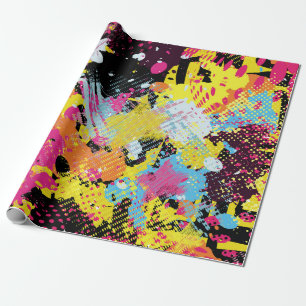 Graffiti bright psychedelic seamless pattern illus wrapping paper