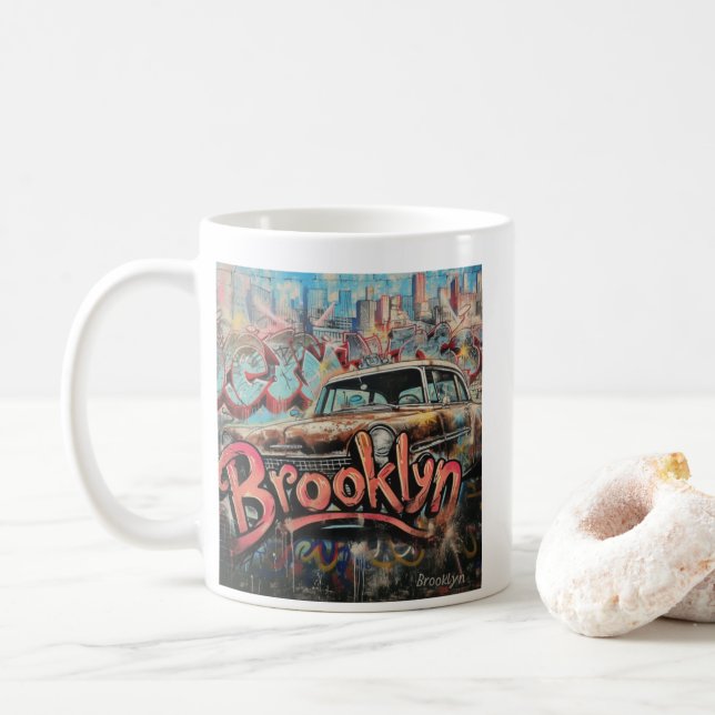 Graffiti Brooklyn Coffee Mug (With Donut)