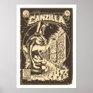 Graffiti - CANZILLA - Retro SciFi Monster Comic Poster