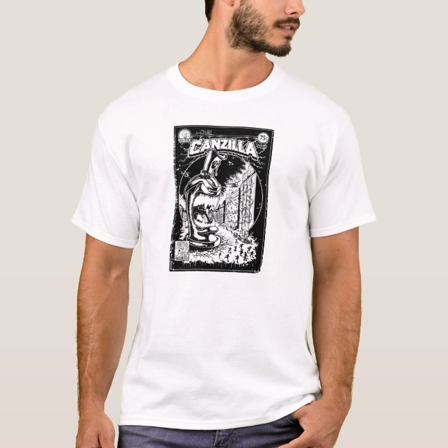 Graffiti - CANZILLA - Retro SciFi Monster Comic T-Shirt (Front)