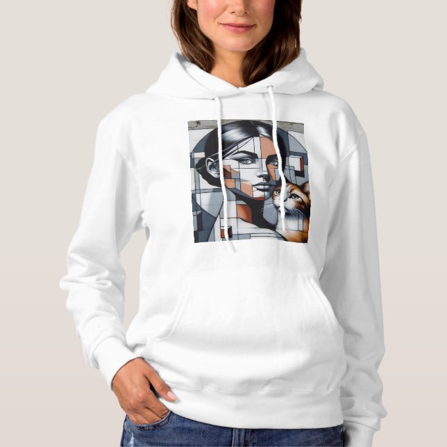 Graffiti Cat Lady Hoodie (Front)
