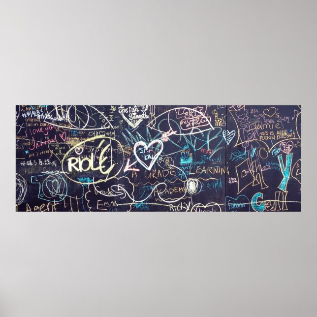 Graffiti chalkboard blackboard love poster (Front)