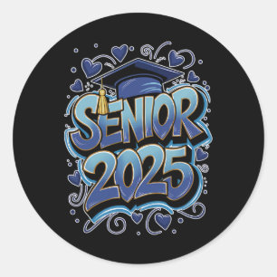 Graffiti Cl Of 2025 Senior 2025 Graduation Back To Classic Round Sticker