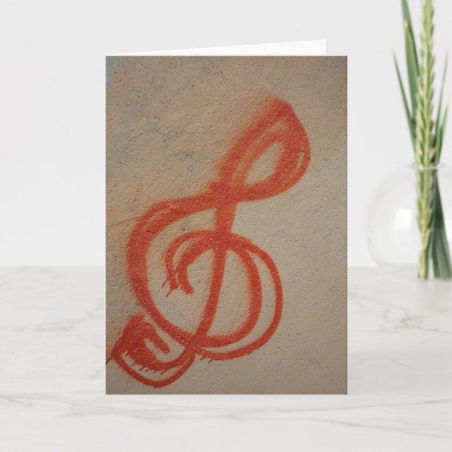 "Graffiti Clef Note" Birthday Card (Front)