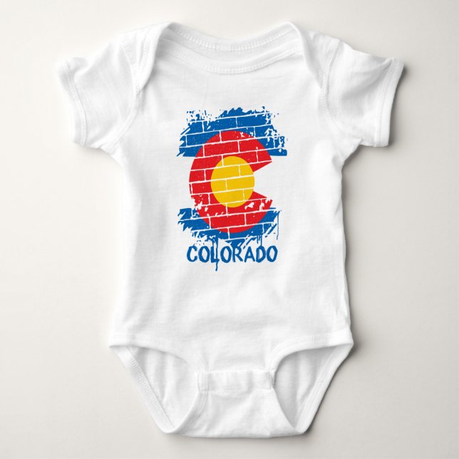 Graffiti Colorado State Flag Baby Bodysuit (Front)