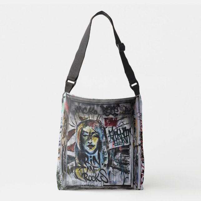 Graffiti Cool Modern Urban Street Art Crossbody Bag (Front)
