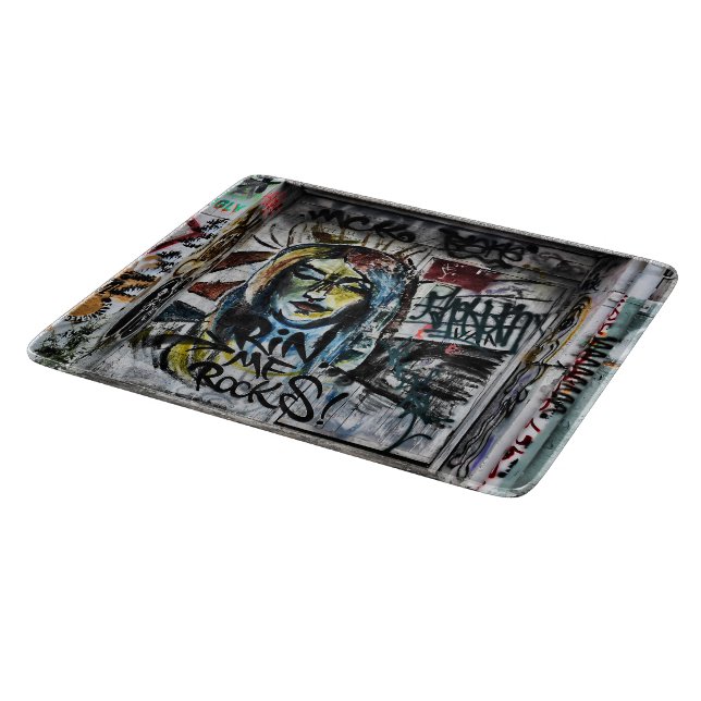 Graffiti Cool Modern Urban Street Art Cutting Board (Corner)