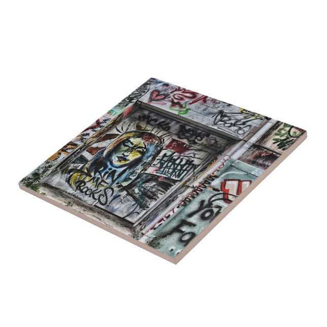 Graffiti Cool Modern Urban Street Art Tile (Side)