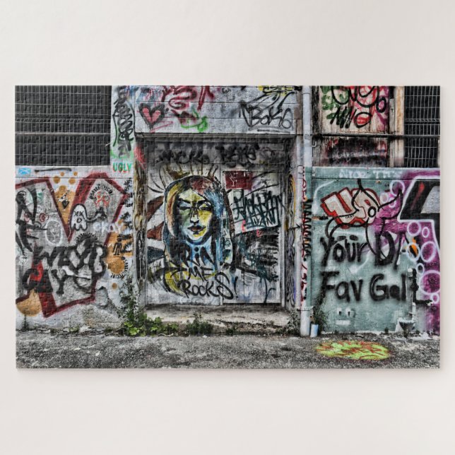 Graffiti Cool Modern Urban Street Grunge Art Jigsaw Puzzle (Horizontal)