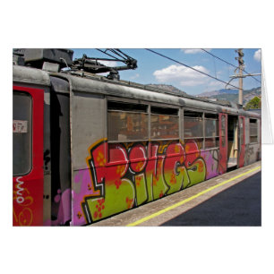 Graffiti Covered Italian Train