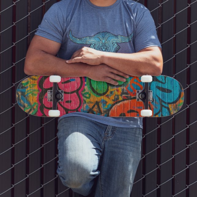 Graffiti Covered Urban Wall Unisex Skateboard (Outdoor 3)