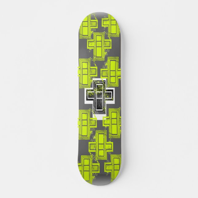 Graffiti Crosses Custom Skateboard (Front)