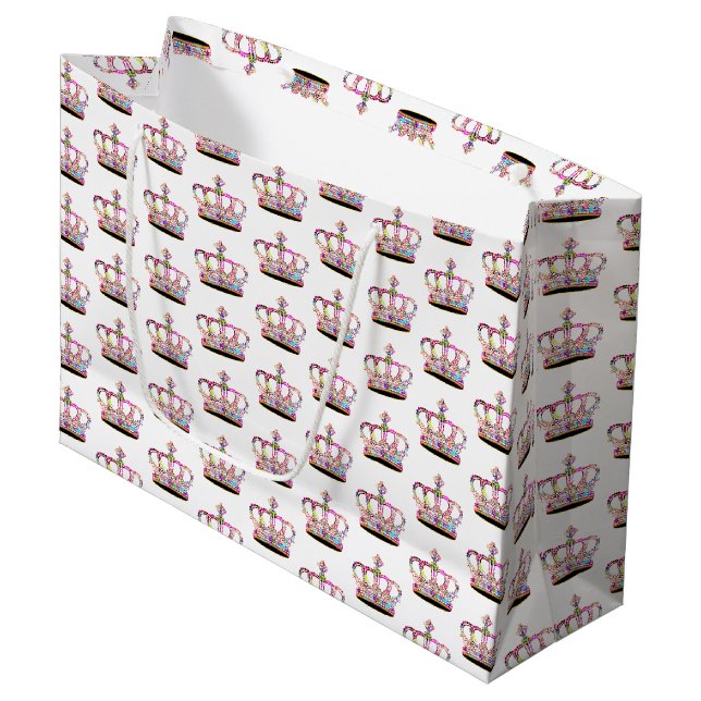 Graffiti crown large gift bag (Front Angled)