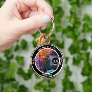 Graffiti Custom Recovery Milestone Gift Sobriety Key Ring