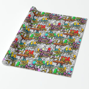 Graffiti Dance  Hip Hop Pattern  Wrapping Paper