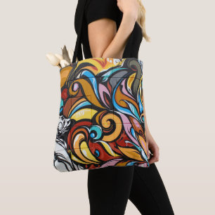 Graffiti Dragon Tote Bag