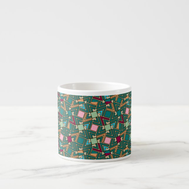 Graffiti Explosion Modern Geometric Pattern  Espresso Cup (Front)