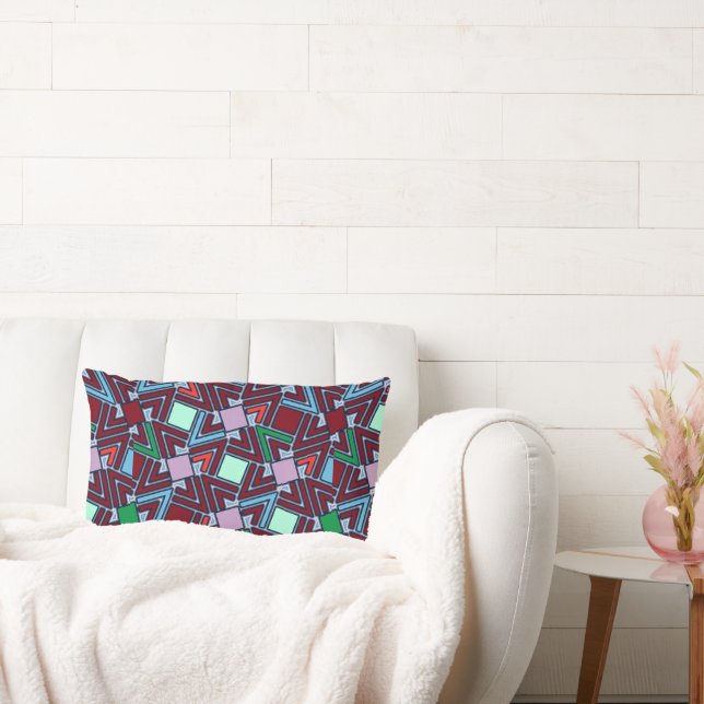 Graffiti Explosion Modern Geometric Pattern  Lumbar Cushion (Couch)