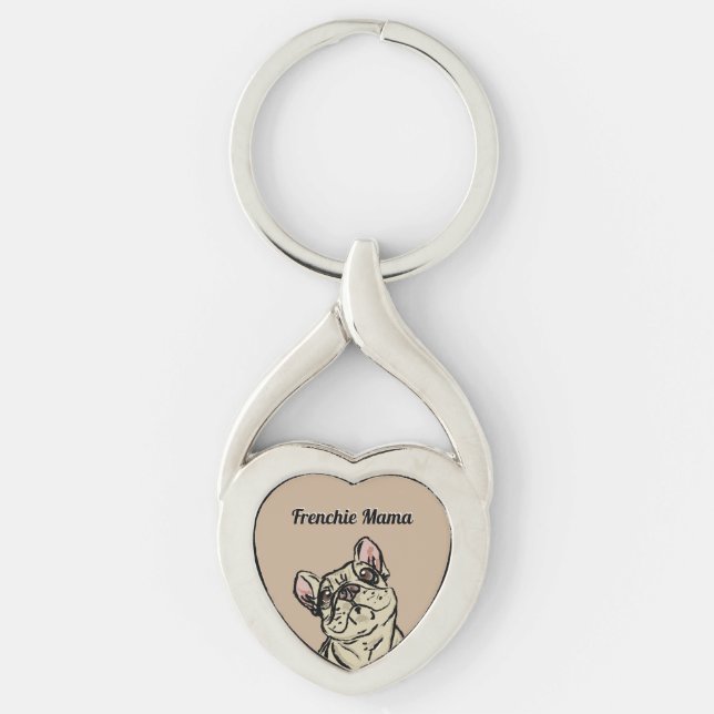 Graffiti French bulldog Key Ring (Front)