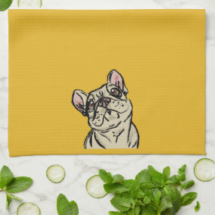 Graffiti French bulldog Tea Towel