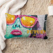 Graffiti Future Is Bright Girl & Sunglasses Lumbar Cushion (Blanket)