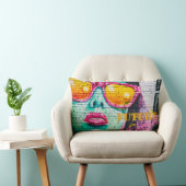 Graffiti Future Is Bright Girl & Sunglasses Lumbar Cushion (Chair)