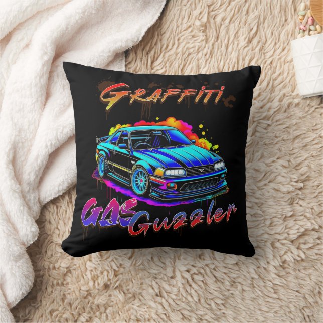 GRAFFITI GAS GUZZLER - DRIFT CAR CUSHION (Blanket)