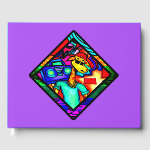 Graffiti Giraffe Diamond Guest Book