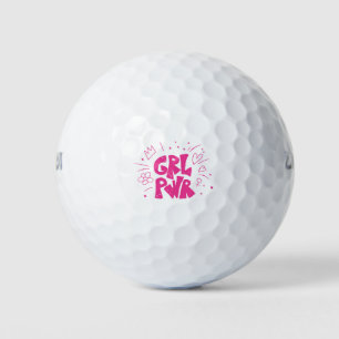 Graffiti Girl Power Doodle Girly Doodle Power Girl Golf Balls
