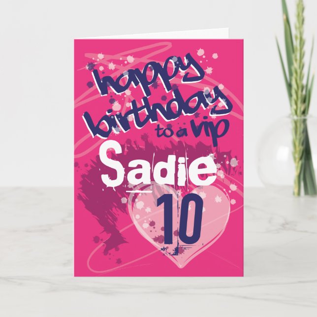 Graffiti Girl's Customised Birthday Card (Front)