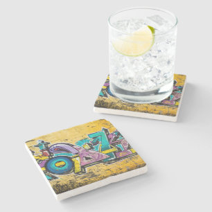 Graffiti, Grundarfjordur, Iceland Stone Coaster