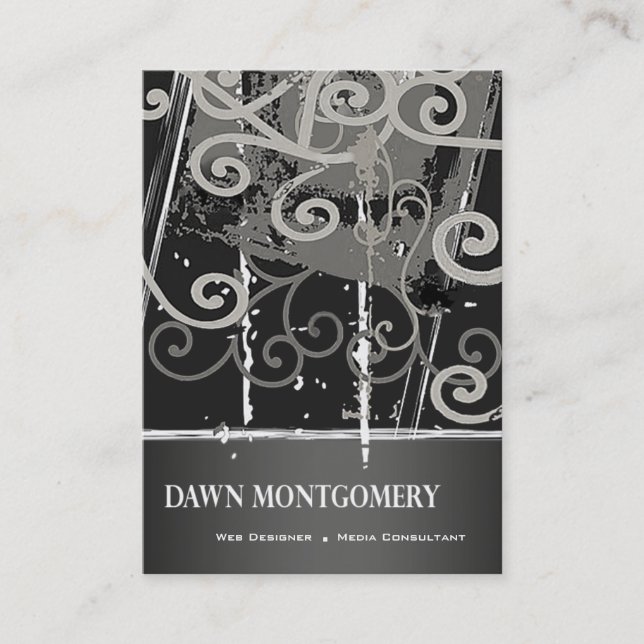 Graffiti Grunge Web Designer Media Consultant Business Card (Front)