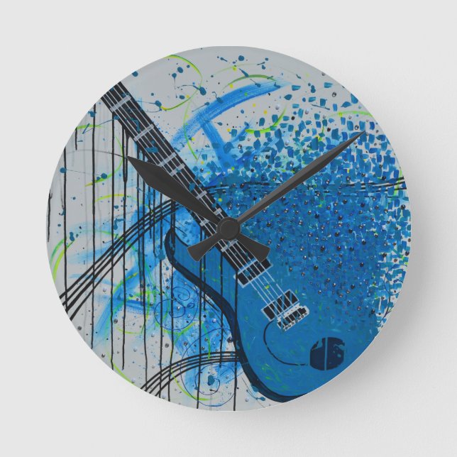 Graffiti Guitar Round Clock (Front)