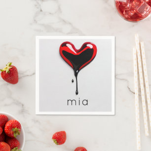 Graffiti Heart Custom Name – Modern Minimal Napkin