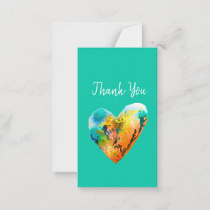 Graffiti heart watercolor art card