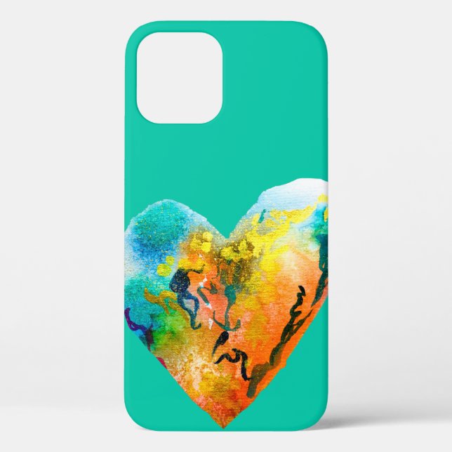 Graffiti heart watercolor art Case-Mate iPhone case (Back)