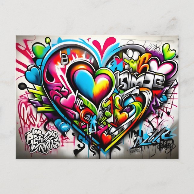 Graffiti Hearts # 6 Postcard (Front)