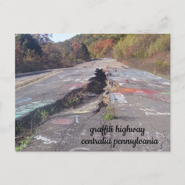 graffiti highway centralia pennsylvania post card (Front)