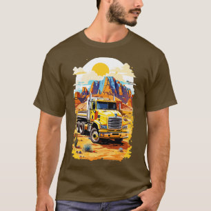 Graffiti Illustration Of A Yellow Semi Truck T-Shirt