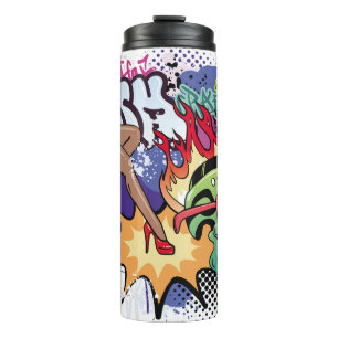 Graffiti illustration with street graffiti letters thermal tumbler
