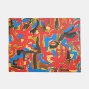 Graffiti In The Attic-Abstract Art Brushstrokes Doormat