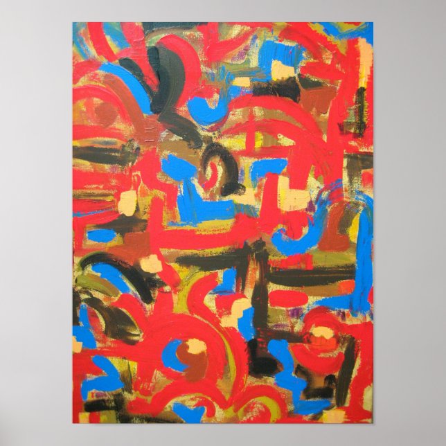 Graffiti In The Attic-Abstract Art Brushstrokes Poster (Front)