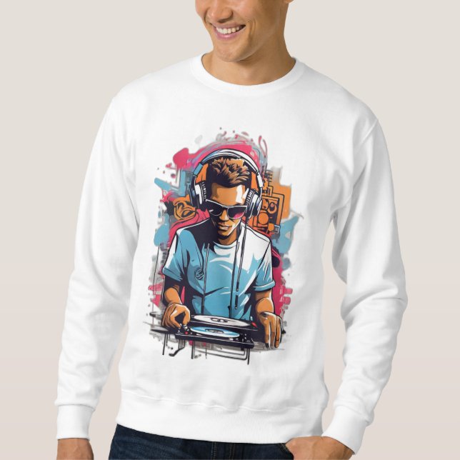 Graffiti-Inspired DJ Sweatshirt (Front)